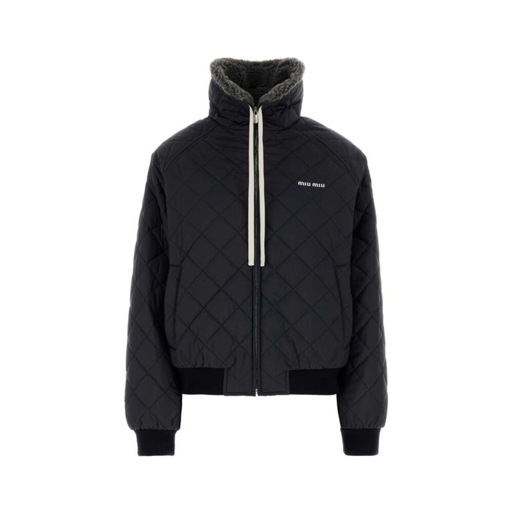 Miu Miu Women Navy Blue Polyester Down Jacket